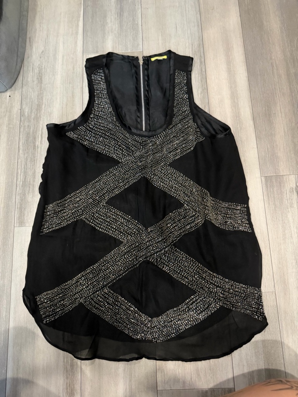 Gianni Bini Black Beaded Sleeveless Camisole